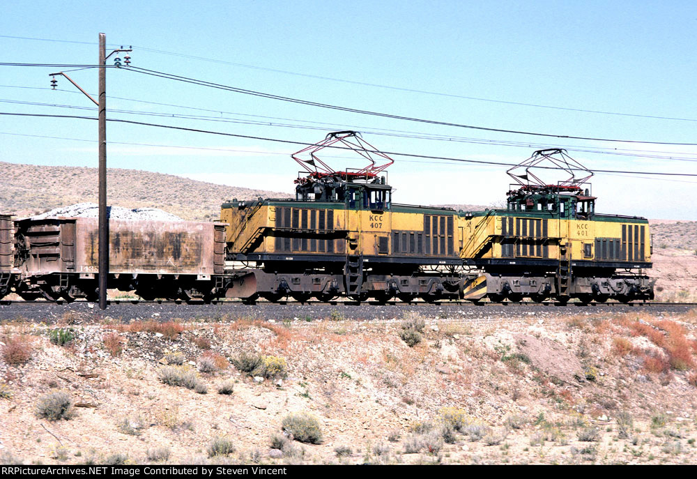 Kennecott Copper ore train pulls out of Copperton headed toward Magna smelter.